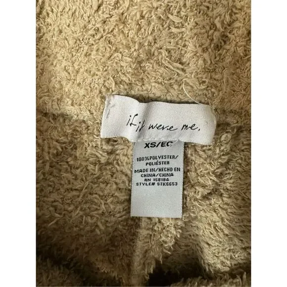 If It Were Me Teddy Lounge Set XS | Fuzzy Bralette & Wide Leg Pants | Cozy Tan T - Picture 11 of 11